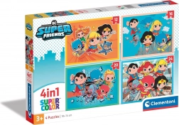 Puzzle 4 în 1 DC Super Friends Super Color
