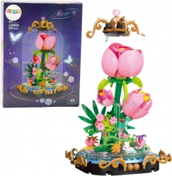 Set de construcție Trandafir veșnic în cupolă – compoziție decorativă, 257 piese