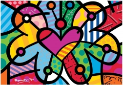 Puzzle Bluebird fluture în formă de inimă 2000 piese