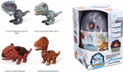 Dinozaur în ou cu efecte luminoase și sonore – set de construcție