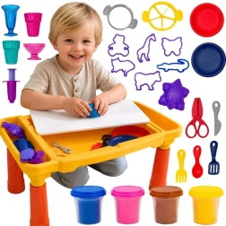 Măsuță creativă Woopie cu plastilină și accesorii, 40 de piese