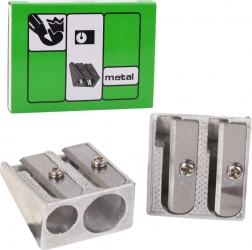 Ascuțitoare metalică dublă pentru creioane subțiri și groase