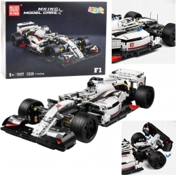Set de construcție mașină de curse F1 alb-roșu