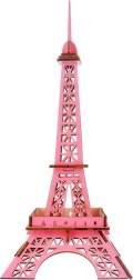 Puzzle 3D din lemn Turnul Eiffel roz
