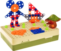 Set de construcție cu șuruburi – dinozauri cu bormașină