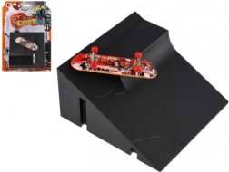 Skateboard degete cu rampă – fingerboard din plastic cu piese înșurubabile