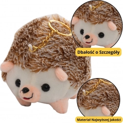 Arici de pluș breloc maro 9 cm