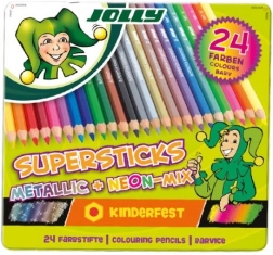 Creioane colorate Supersticks 24 culori inclusiv metalice și neon