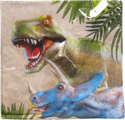 Șervețele de petrecere cu motiv de dinozauri 33 × 33 cm, 20 buc