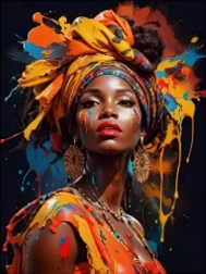 Pictură cu diamante Africancă II 30 × 40 cm