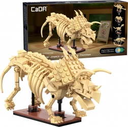 Set de construcție CaDA Dinosaur Fossils: triceratops – schelet luminos, 272 piese