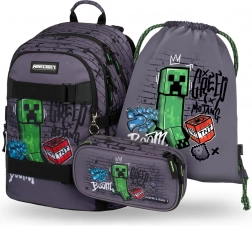 Set 3 Skate Baagl Minecraft TNT: Rucsac, Penal, Sac