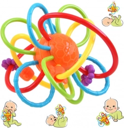 Jucărie senzorială de dentiție pentru bebeluși cu zornăitoare – Varianta A