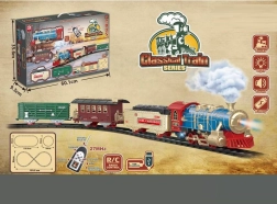 Pistă de tren electrică, 25 piese, cu lumini și sunete