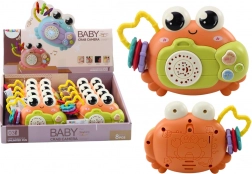 Crab interactiv cu zornăitoare și proiector, portocaliu