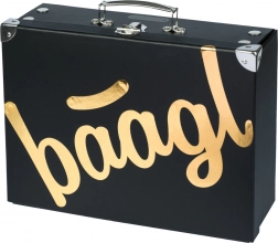 Geantă școlară pliabilă Gold cu finisaje metalice Baagl