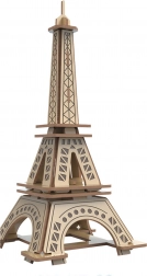 Puzzle 3D din lemn TURNUL EIFFEL cu set de culori