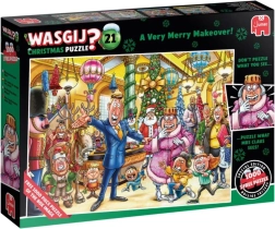 Puzzle JUMBO WASGIJ Christmas 21 – transformări vesele de Crăciun, 2×1000 piese