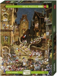 Puzzle 1000 piese – oraș romantic, noapte