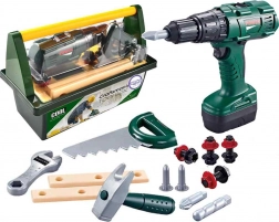 Set mare de scule pentru copii Woopie cu bormașină, 15 elemente