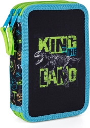 Penar școlar Premium cu dublu compartiment, dinozaur