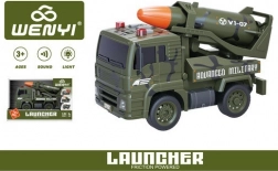 Mașină militară cu rachetă, cu mecanism de inerție, efecte luminoase și sonore, 19 cm