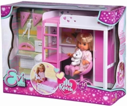 Evi Love camera mea – pat etajat cu birou și accesorii