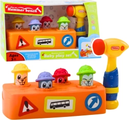 Ciocănel interactiv cu cârtițe luminoase – distracție de construcție pentru copii