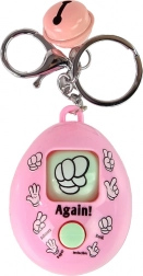 Breloc roz roz cu jocul piatră, hârtie, foarfecă