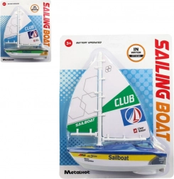 Barcă cu vele din plastic pe baterii