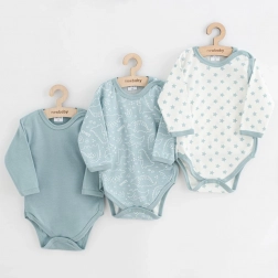 body pentru bebeluși cu capse NEW BABY Classic II, set 3 buc, mentă, 62 (3–6 luni)