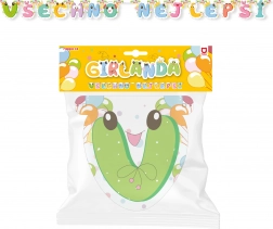 Ghirlandă din hârtie La mulți ani – verde