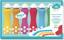 Djeco culori spumoase cu aplicator cu burete pentru copii