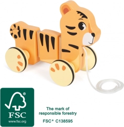 Jucărie de tras din lemn tigru small foot