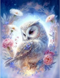 Pictură după numere Bufniță albă 40 × 50 cm