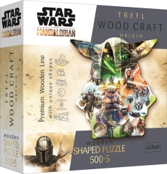 Puzzle din lemn TREFL The Mandalorian: Grogu misterios