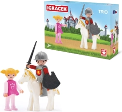 Igráček trio prințesă, cavaler și cal alb