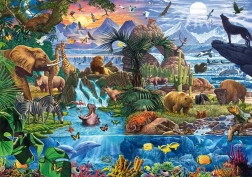 Puzzle Schmidt Panorama lumii animalelor 1500 piese