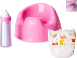 Oliță cu accesorii pentru păpuși, culoare roz