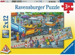 RAVENSBURGER Puzzle Lucrări de construcție 2x12 piese