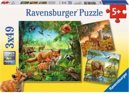 Puzzle Ravensburger Animale 3×49 piese