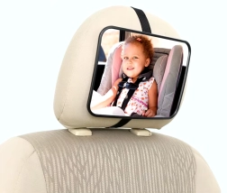 Oglindă retrovizoare pentru copii montată pe tetieră, reglabilă 18,8 × 13,5 cm