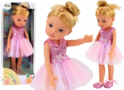 Păpușa balerină roz în rochie 33 cm