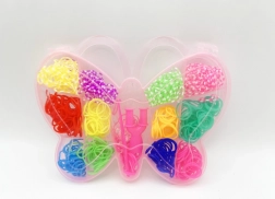 Set de elastice 500 buc pentru realizarea brățărilor Loom band - fluture