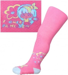 Dresuri din bumbac New Baby cu 3× ABS – roz Flower Princess, mărimea 104–110