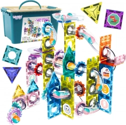 Set de construcție magnetic 3D – pistă cu bile 126 piese de la WOOPIE