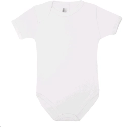 Body din bumbac de lux cu mânecă scurtă New Baby – alb