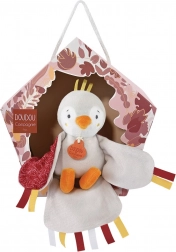 Set cadou Doudou – păsărică muzicală de pluș 23 cm – Roșu