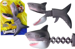 Jucărie mușcătoare rechin pe arc – gri