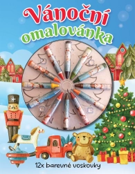 Cărți de colorat de Crăciun cu creioane cerate